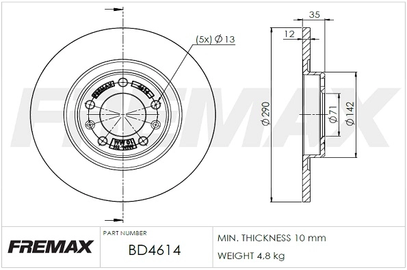 Disque de frein FREMAX BD-4614