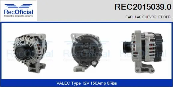 Alternateur RECOFICIAL REC2015039.0