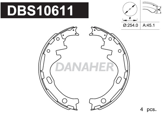 Jeu de mâchoires de frein DANAHER DBS10611
