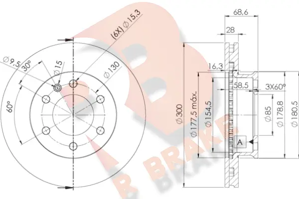 Disque de frein R BRAKE 78RBD20190