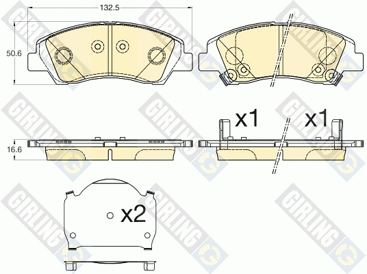 Kit de plaquettes de frein, frein à disque GIRLING 6136186