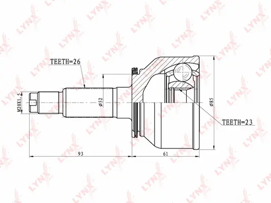 Jeu de joints, arbre de transmission LYNXAUTO CO-5115