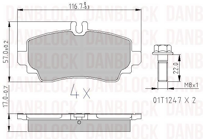 Kit de plaquettes de frein, frein à disque DANBLOCK DB 510342