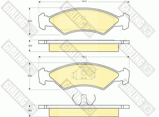 Kit de plaquettes de frein, frein à disque GIRLING 6103112