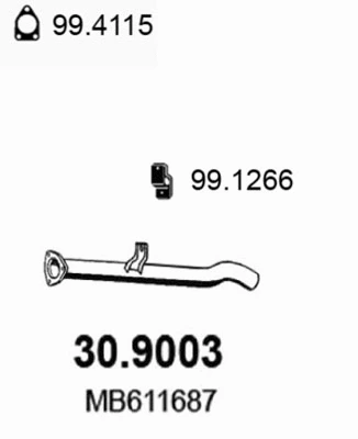Tuyau d'échappement ASSO 30.9003