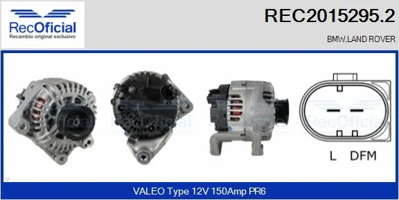 Alternateur RECOFICIAL REC2015295.2