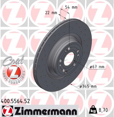 Disque de frein ZIMMERMANN 400.5564.52
