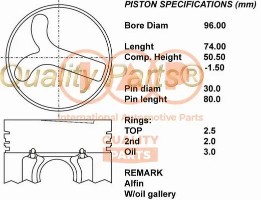 Piston IAP QUALITY PARTS 100-13045