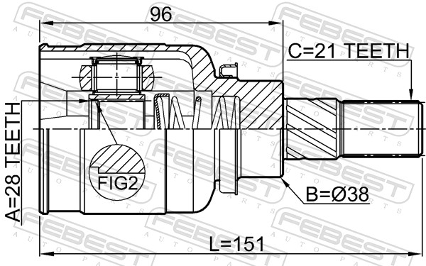 Jeu de joints, arbre de transmission FEBEST 2411-DUSTR