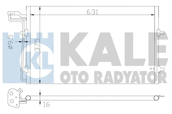 Condenseur, climatisation KALE OTO RADYATÖR 343180