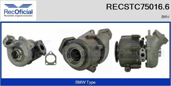 Turbocompresseur, suralimentation RECOFICIAL RECSTC75016.6