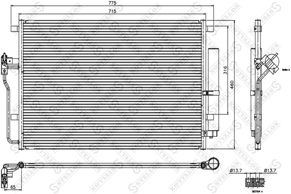 Condenseur, climatisation STELLOX 87-28002-SX