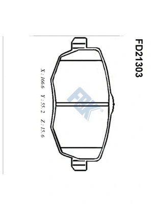 Kit de plaquettes de frein, frein à disque FBK FD21303