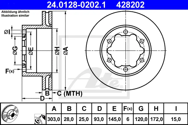 Disque de frein ATE-APAC 24.0128-0202.1