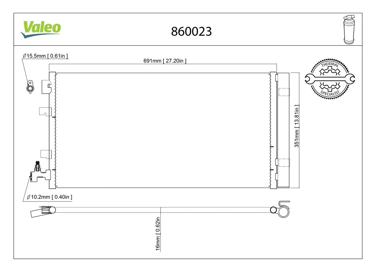 Condenseur, climatisation VALEO 860023