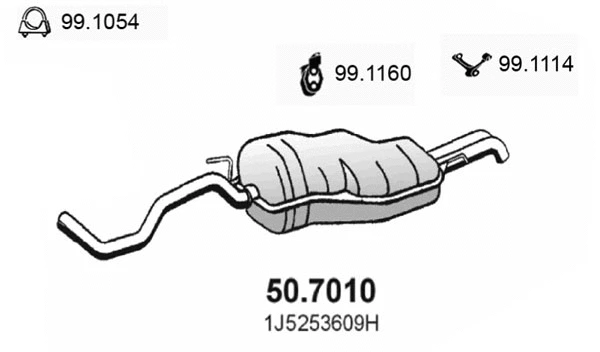 Silencieux arrière ASSO 50.7010