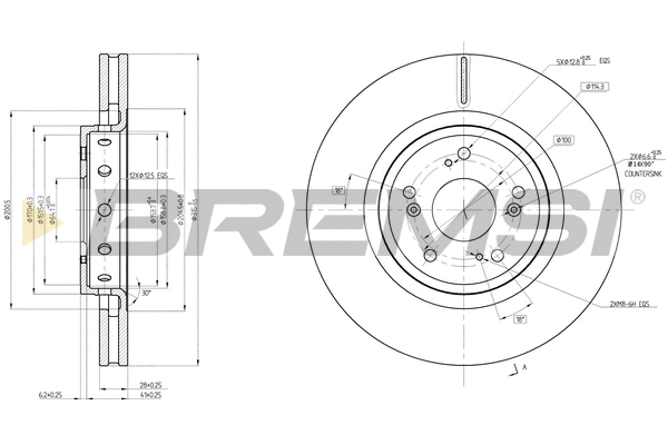 Disque de frein BREMSI CD8209V