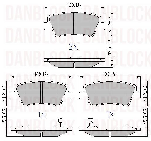 Kit de plaquettes de frein, frein à disque DANBLOCK DB 510870