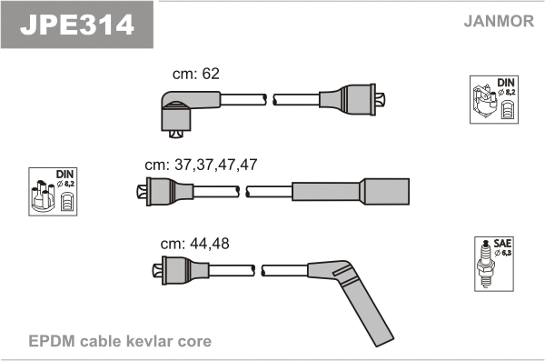 Kit de câbles d'allumage JANMOR JPE314
