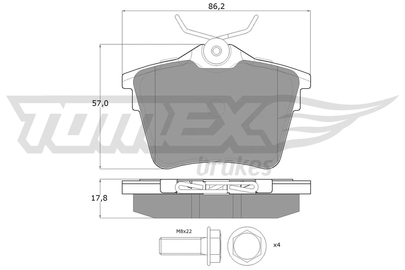 Kit de plaquettes de frein, frein à disque TOMEX Brakes TX 14-69