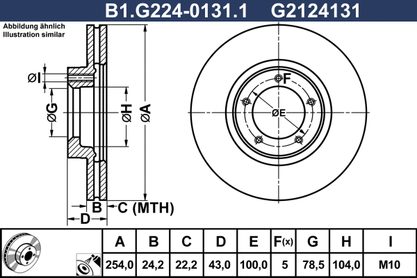 Disque de frein GALFER B1.G224-0131.1