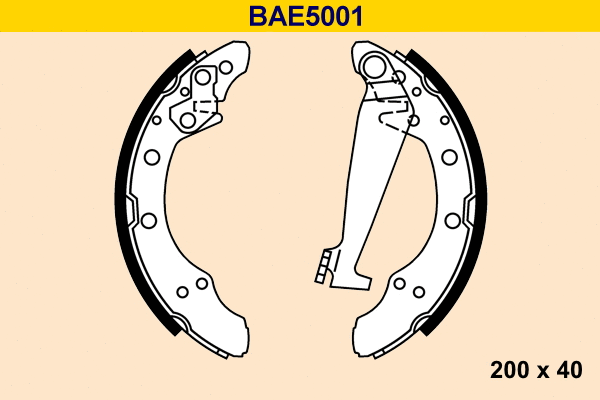 Jeu de mâchoires de frein BARUM BAE5001