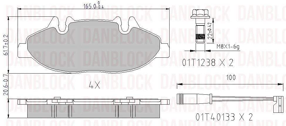 Kit de plaquettes de frein, frein à disque DANBLOCK DB 510706
