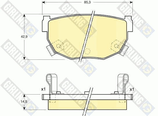 Kit de plaquettes de frein, frein à disque GIRLING 6131439