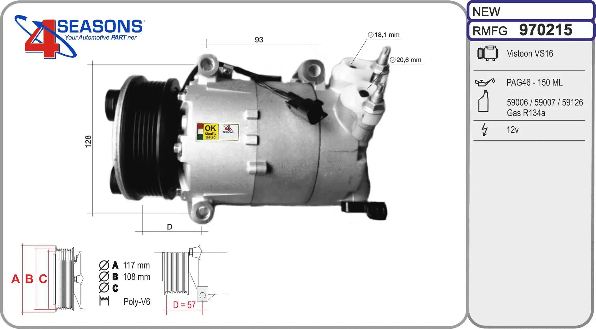 Compresseur, climatisation AHE 970215