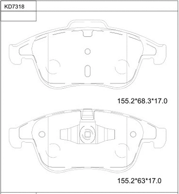 Kit de plaquettes de frein, frein à disque ASIMCO KD7318