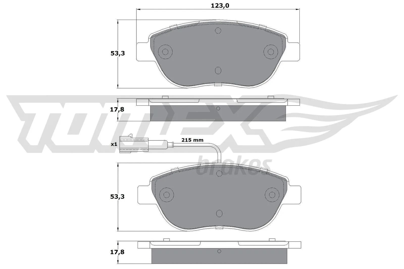 Kit de plaquettes de frein, frein à disque TOMEX Brakes TX 12-48
