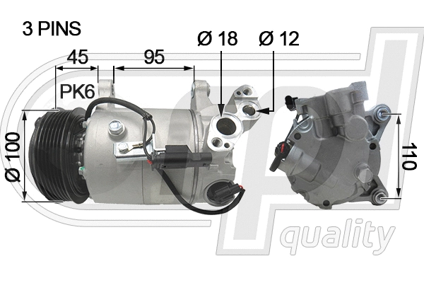 Compresseur, climatisation RPL QUALITY APCOBW5092