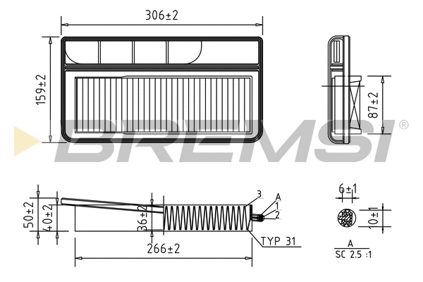Filtre à air BREMSI FA1229
