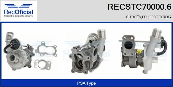 Turbocompresseur, suralimentation RECOFICIAL RECSTC70000.6
