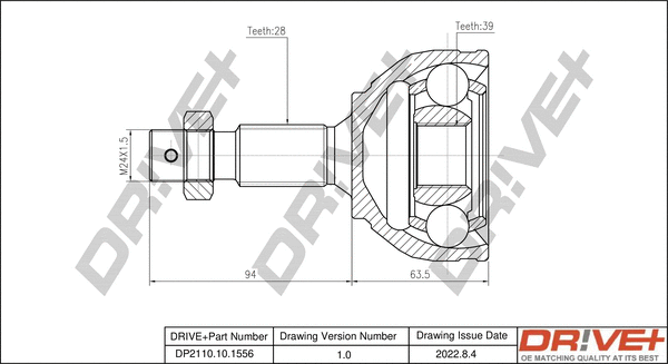 Jeu de joints, arbre de transmission Dr!ve+ DP2110.10.1556