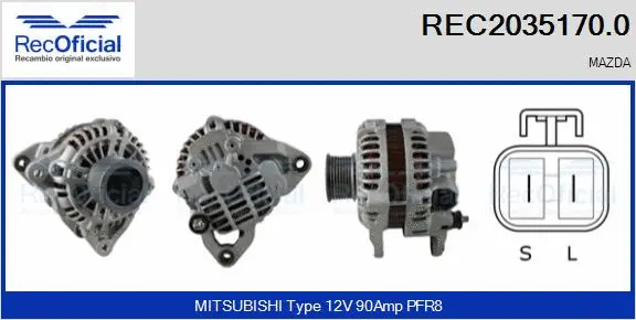 Alternateur RECOFICIAL REC2035170.0