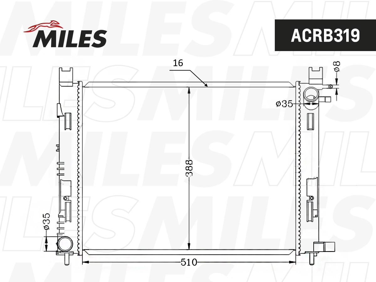 Radiateur, refroidissement du moteur MILES ACRB319