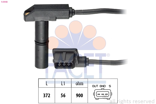 Capteur d'angle, vilebrequin FACET 9.0048