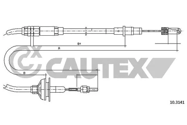 Tirette à câble, commande d'embrayage CAUTEX 762935