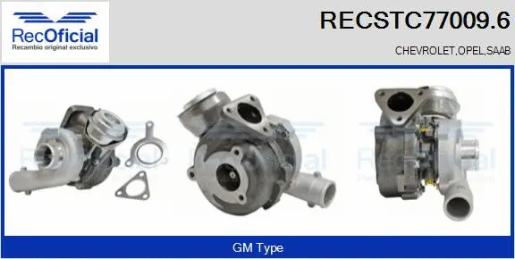 Turbocompresseur, suralimentation RECOFICIAL RECSTC77009.6