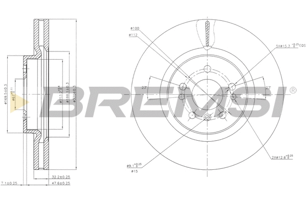 Disque de frein BREMSI CD7533V