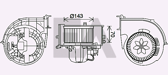 Moteur électrique, pulseur d'air habitacle EACLIMA 42A07016