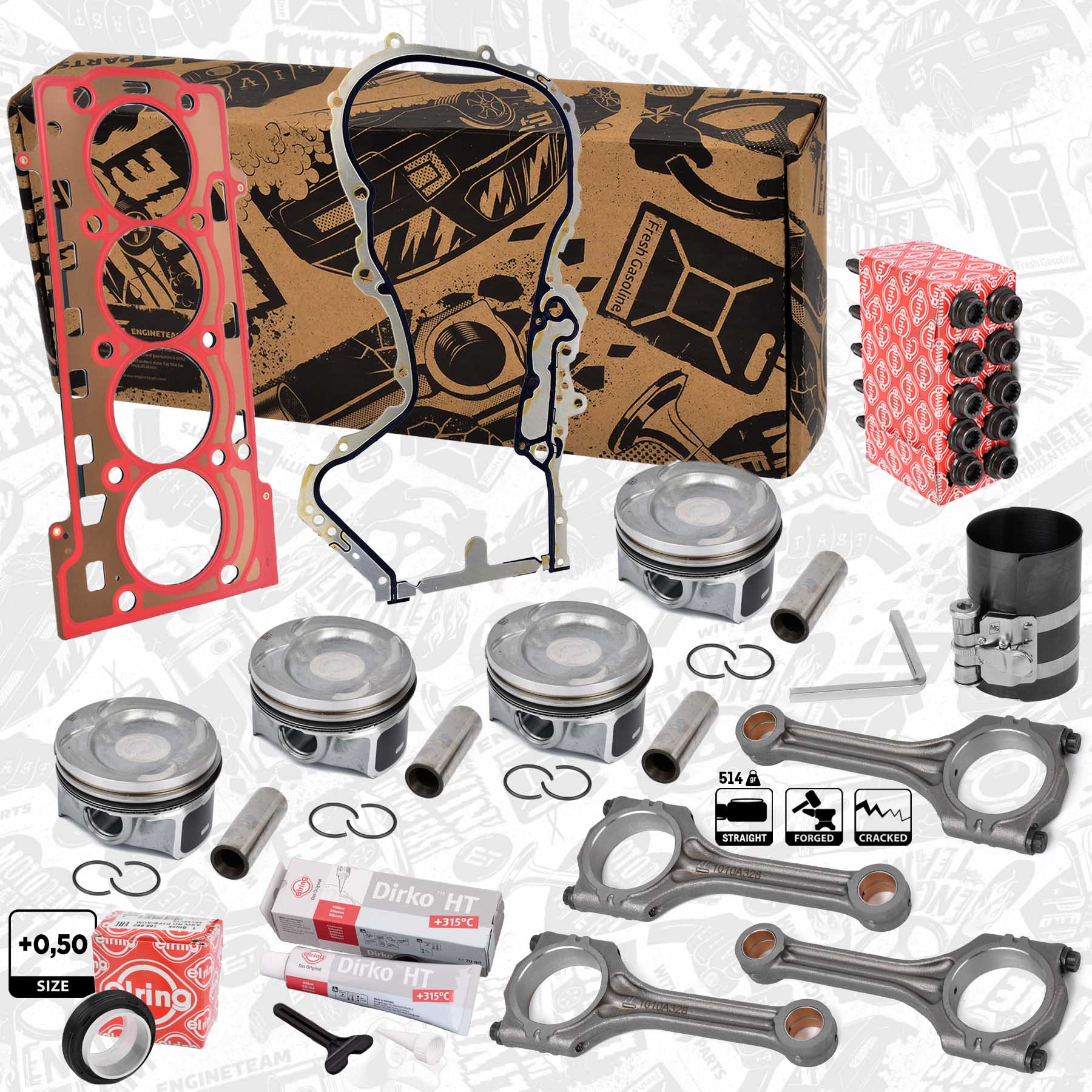 Kit de pistons ET ENGINETEAM PM009750ETVR1