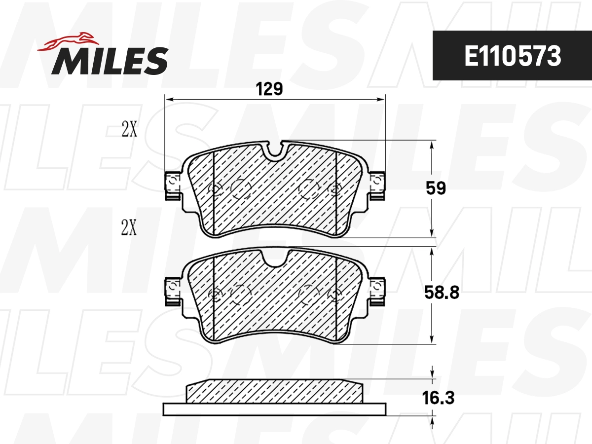 Kit de plaquettes de frein, frein à disque MILES E110573