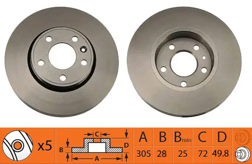 Disque de frein SB BR22149T