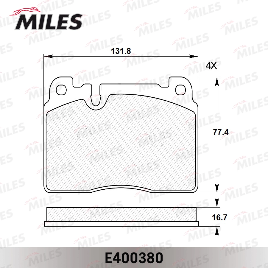Kit de plaquettes de frein, frein à disque MILES E400380