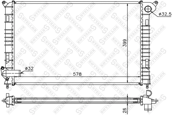Radiateur, refroidissement du moteur STELLOX 10-26785-SX