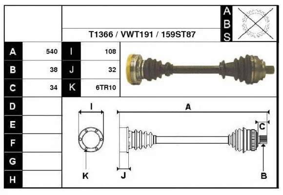 Arbre de transmission Technika 67159