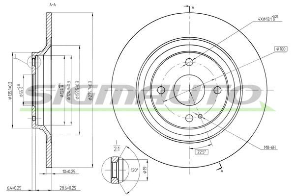 Disque de frein SIGMAUTO DBC593S