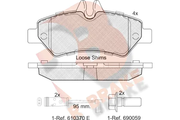 Kit de plaquettes de frein, frein à disque R BRAKE RB1787